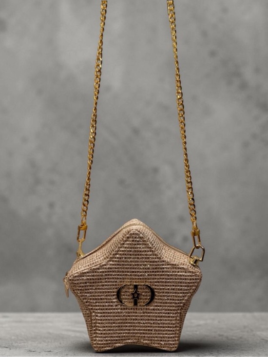 Dior Beauty Handbags - Dior (GWP) Gold Star Makeup Pouch Converted Crossbody Bag Chain Strap OS
NIB